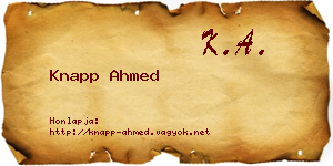 Knapp Ahmed névjegykártya